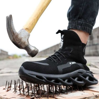 JIEFU Work Safety Boots Breathable Lightweight Reliable Durable Steel Toe Industrial Construction Shoes - luxuryhomedecoridea.com
