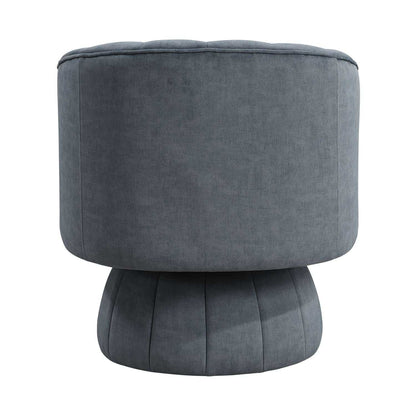 Dark Gray Velvet Accent Chair Modern Luxury Living Room Furniture, 1pc Swivel Chair Comfortable Barrel Back - luxuryhomedecoridea.com