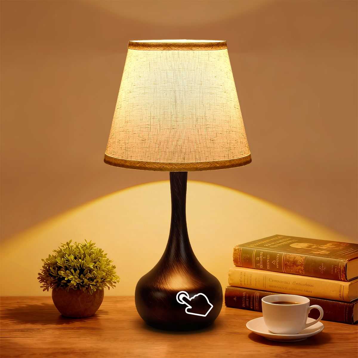 Touch Lamps for Nightstand Bedside Lamps Set of 2, 3 Way Dimmable Light for Bedoom, Desk, Living Room,Sofa Table(LED Bulbs Included) - luxuryhomedecoridea.com