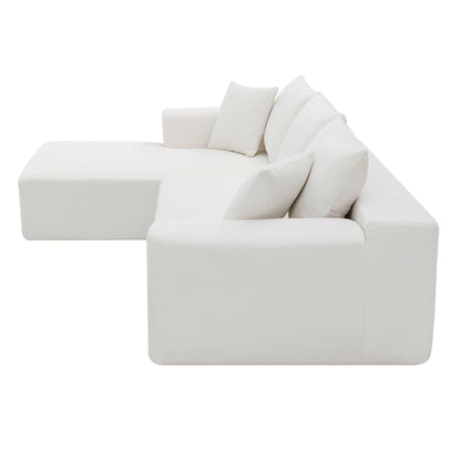 109*68" Modular Sectional Living Room Sofa Set, Modern Minimalist Style Couch, Upholstered Sleeper Sofa for Living Room, Bedroom, Salon, 2 PC Free Combination, L-Shape, Cream - luxuryhomedecoridea.com