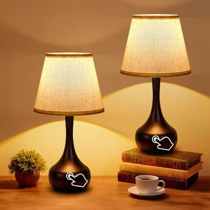 Touch Lamps for Nightstand Bedside Lamps Set of 2, 3 Way Dimmable Light for Bedoom, Desk, Living Room,Sofa Table(LED Bulbs Included) - luxuryhomedecoridea.com