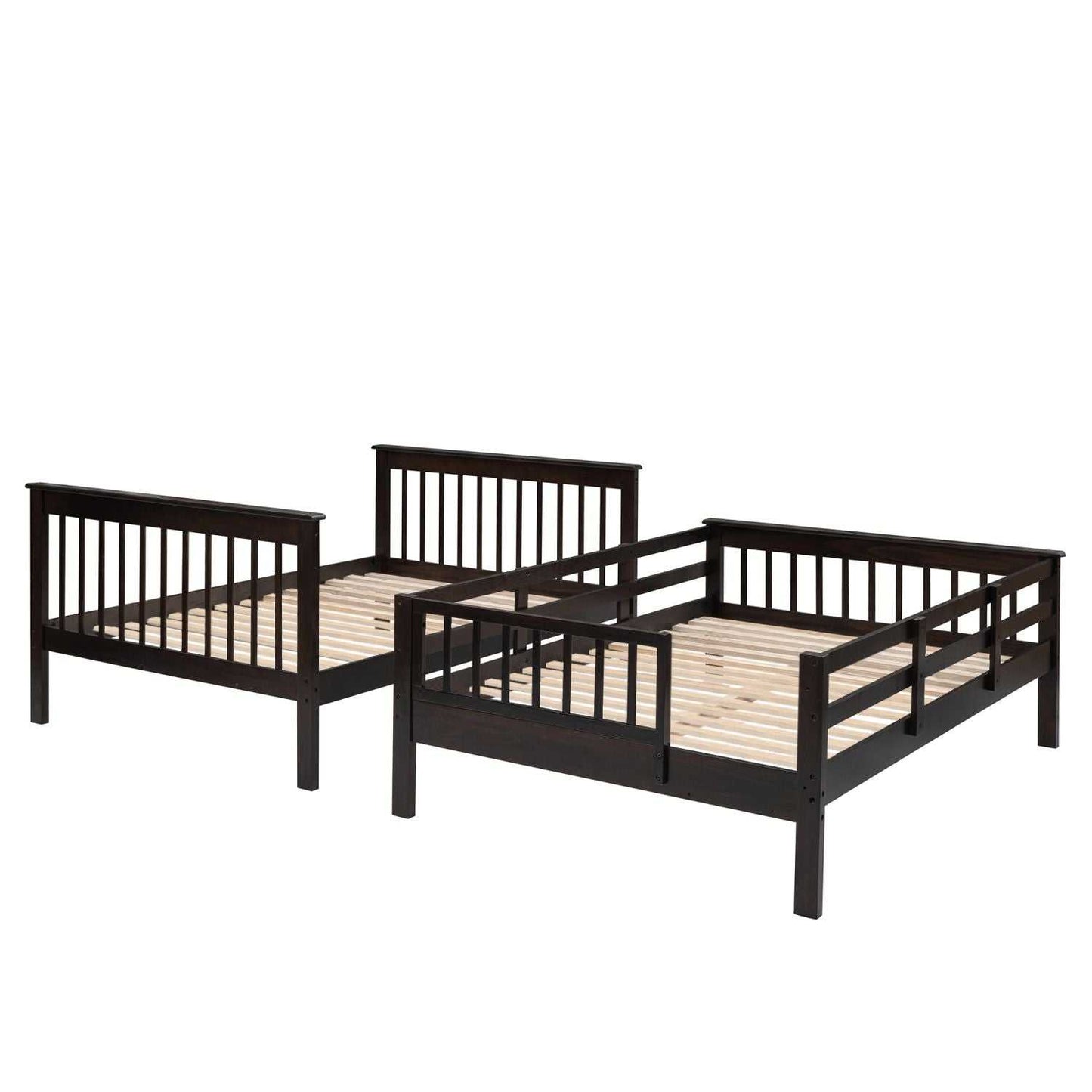 Stairway Full-Over-Full Bunk Bed with Storage and Guard Rail for Bedroom, Dorm, Espresso - luxuryhomedecoridea.com