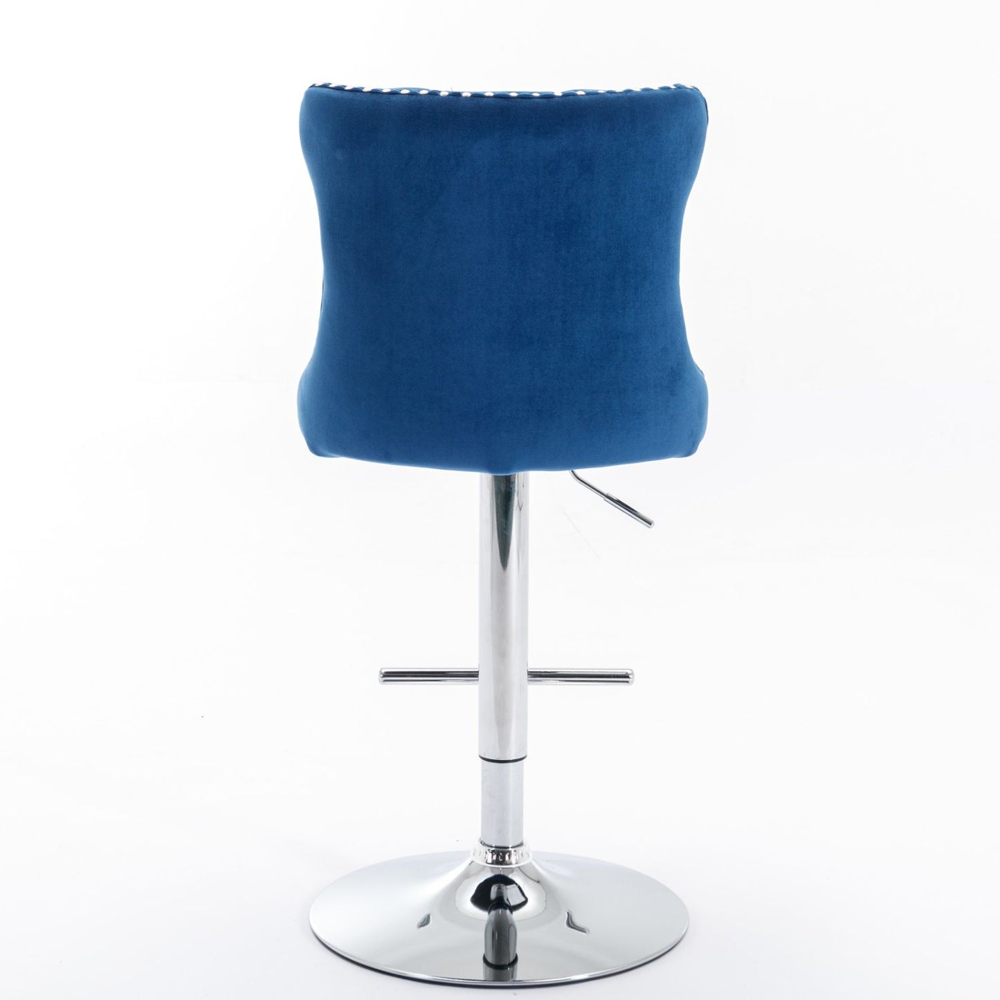 Swivel Velvet Barstools Adjusatble Seat Height from 25-33 Inch, Chrome base Bar Stools with Backs Comfortable Tufted for Home Pub and Kitchen Island,Set of 2,AS1712BL,Blue - luxuryhomedecoridea.com