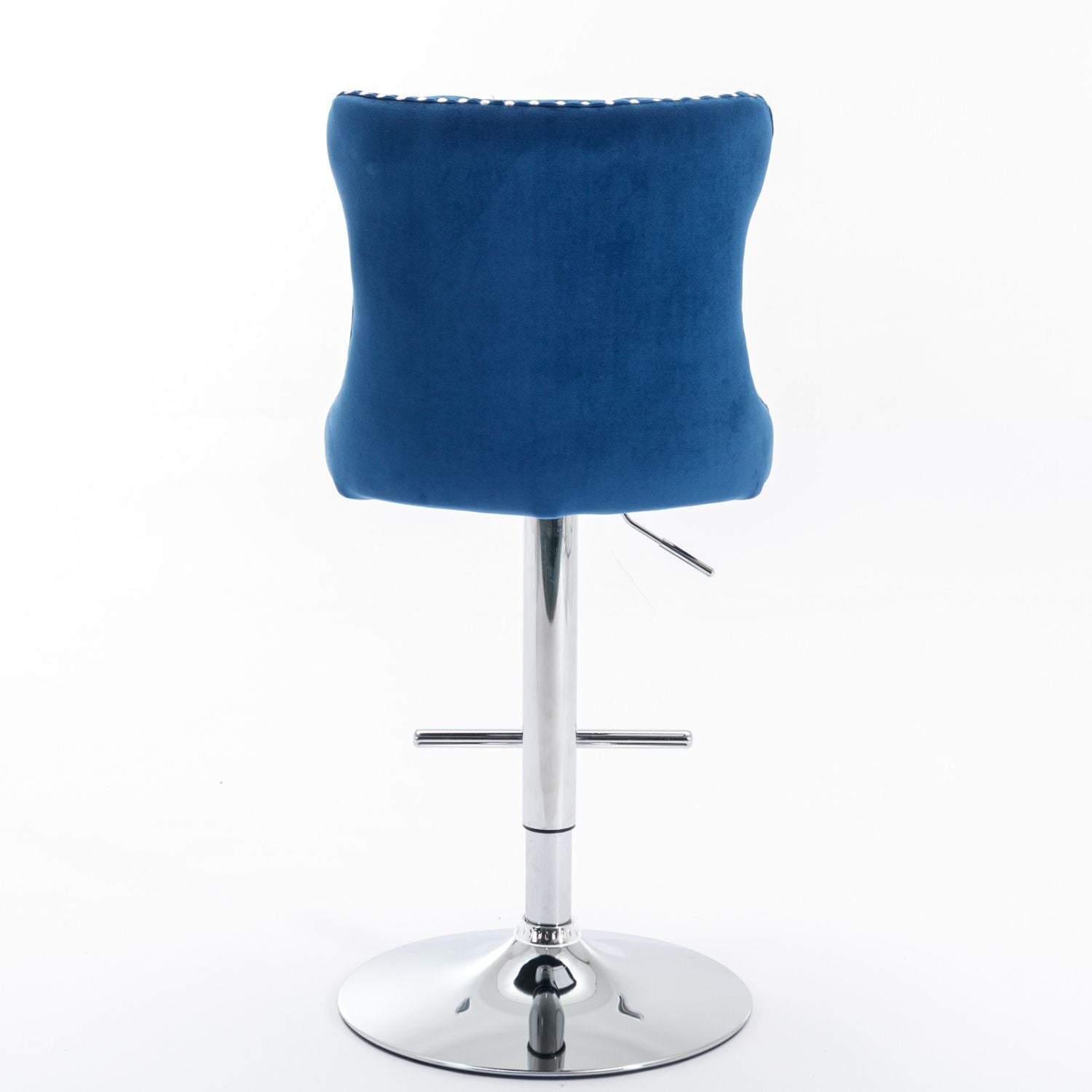 Swivel Velvet Barstools Adjusatble Seat Height from 25-33 Inch, Chrome base Bar Stools with Backs Comfortable Tufted for Home Pub and Kitchen Island,Set of 2,AS1712BL,Blue - luxuryhomedecoridea.com