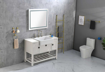 36*28 LED Mirror for Bathroom with Lights; Dimmable; Anti-Fog; Lighted Bathroom Mirror with Smart Touch Button; Memory Function - luxuryhomedecoridea.com