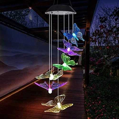 Yard Decor Lights; Solar Butterfly Chimes; 2023 Gifts for Mom/Dad/Women/Grandma/Wife/Daughter/Sister/Aunt/Nana/Grandfather/ ; Father Birthday Gifts; Mother Day Outdoor Decor; Gardening Gift - luxuryhomedecoridea.com