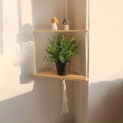 1pc,Boho Triangle Shelves Wall Decor - Plant Hanger, Candle Holder, and Home Decor for Living Room and Bedroom - luxuryhomedecoridea.com