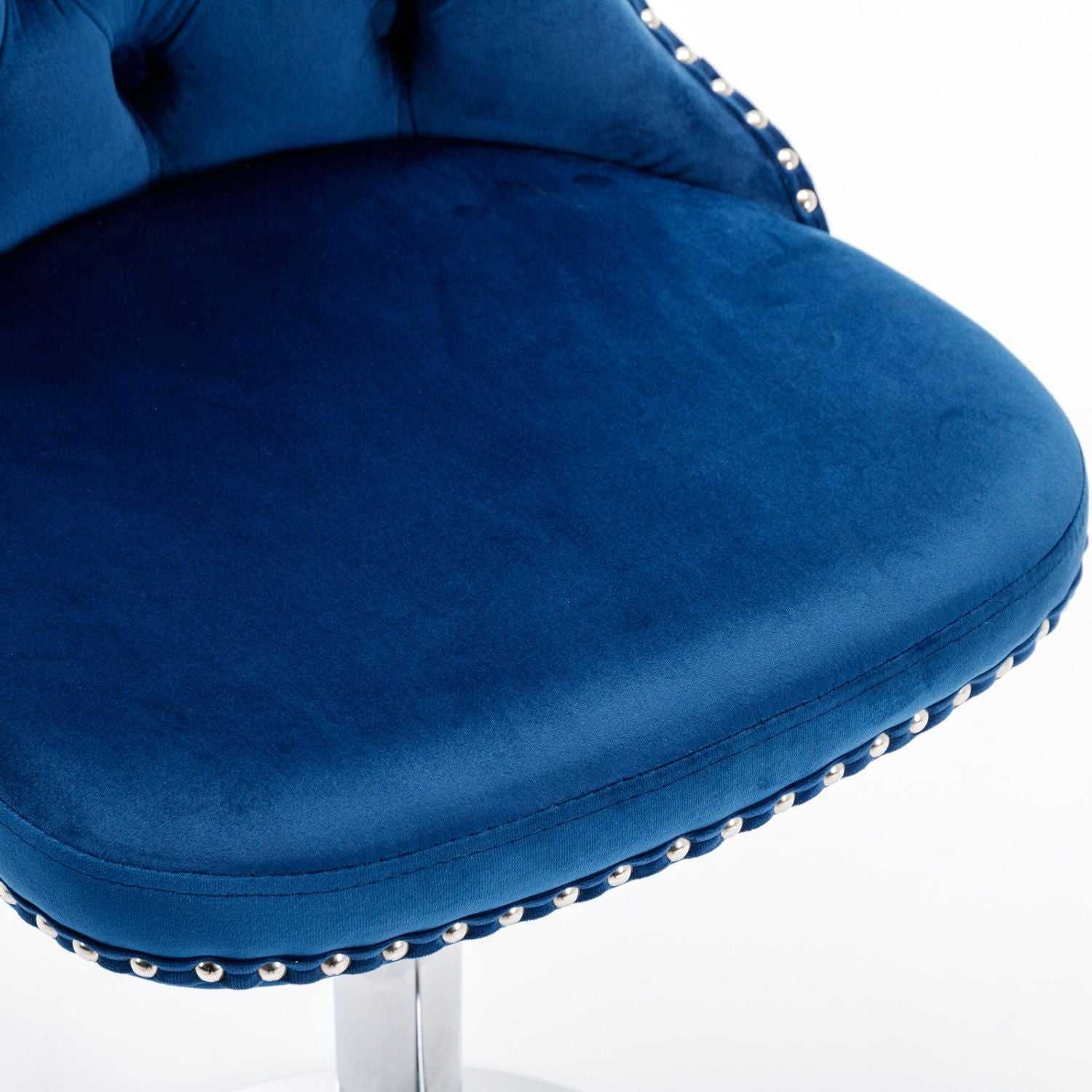Swivel Velvet Barstools Adjusatble Seat Height from 25-33 Inch, Chrome base Bar Stools with Backs Comfortable Tufted for Home Pub and Kitchen Island,Set of 2,AS1712BL,Blue - luxuryhomedecoridea.com