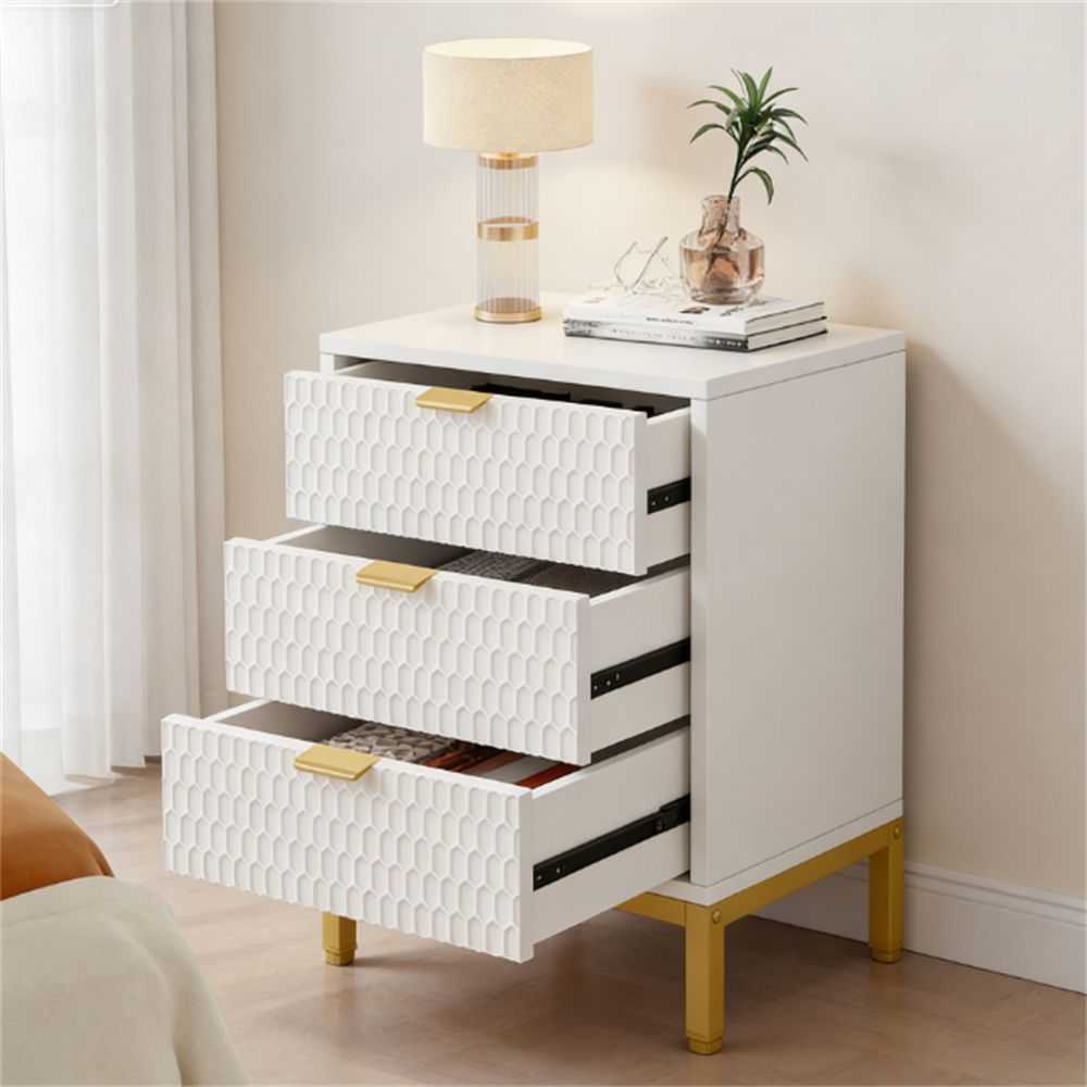 Modern bedside table, Nightstand, high bedside table with multiple drawers, with storage - luxuryhomedecoridea.com