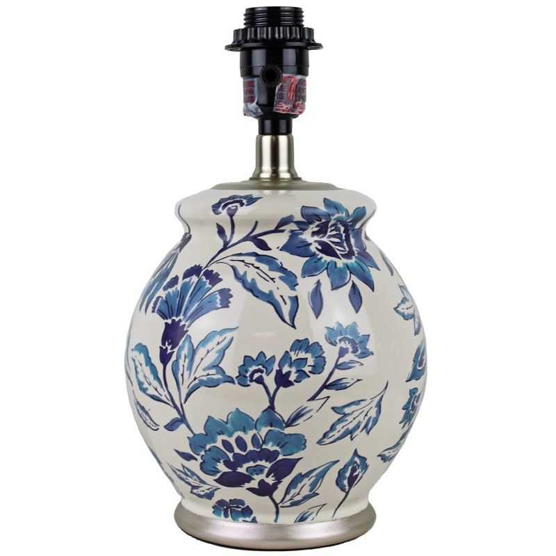 Floral Ceramic Lamp with Shade, 17" - luxuryhomedecoridea.com