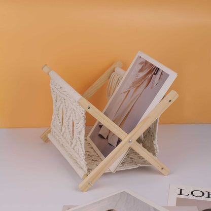 Xemussa 1pc Newspaper Baskets, Magazine Rack, Cotton Rope Woven Magazine Holder, Standing Boho Basket, Book Basket for Newspapers, Magazines, Books, Living Room, Bathroom, Office - luxuryhomedecoridea.com