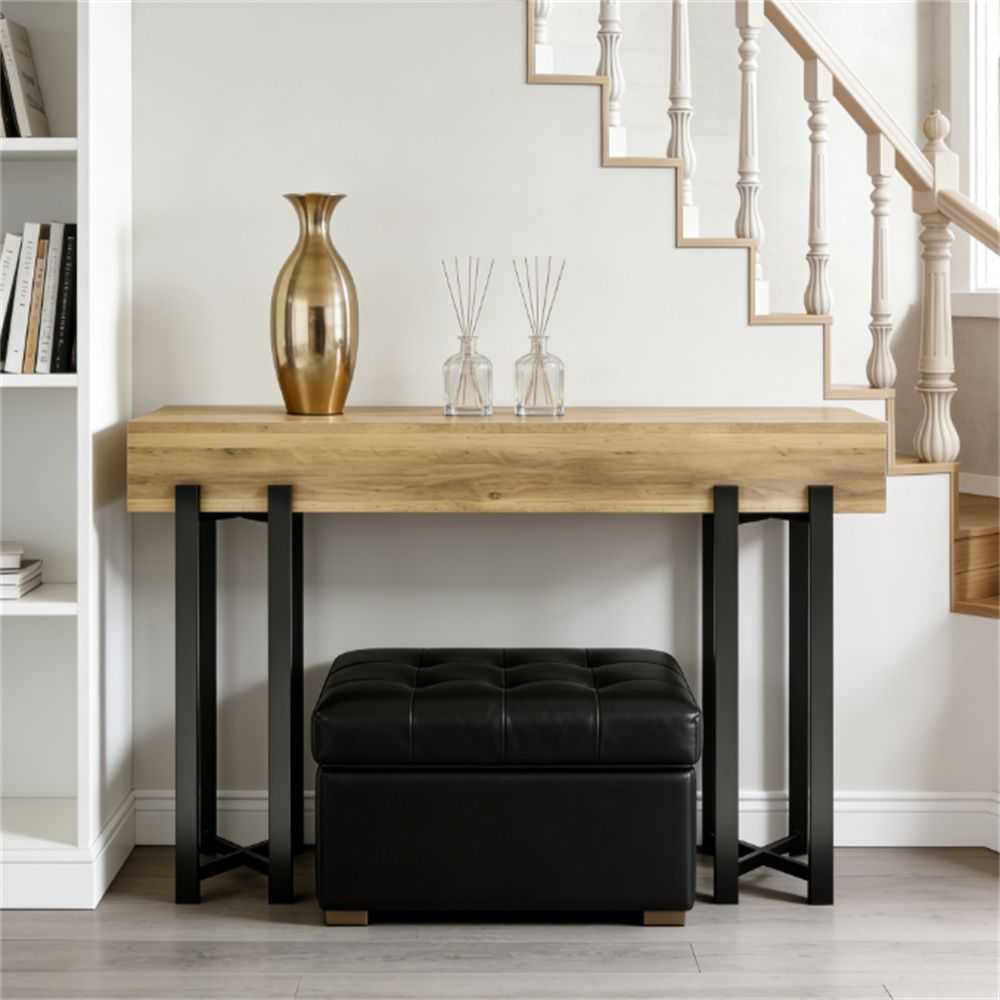 Main console, wooden sofa table, hallway table, foyer table, dining table, with industrial and modern styles - luxuryhomedecoridea.com