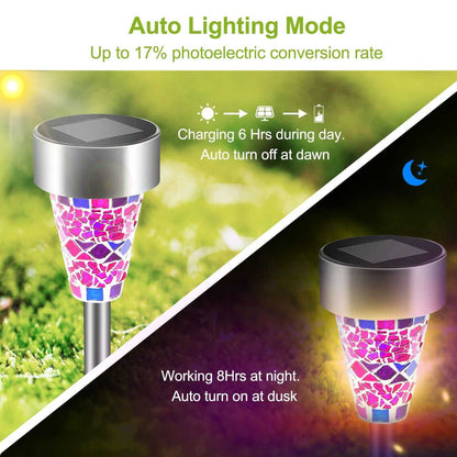 6Packs Solar Garden Lights Outdoor Solar Pathway Lights IP44 Water-resistant Landscape Lights 8Hrs Lawn Lamps for Yard Driveway Walkway - luxuryhomedecoridea.com