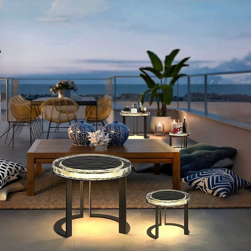 Outdoor Solar powered Garden Table, LED side table, Outdoor garden decorations, Waterproof Outdoor Lightings - luxuryhomedecoridea.com