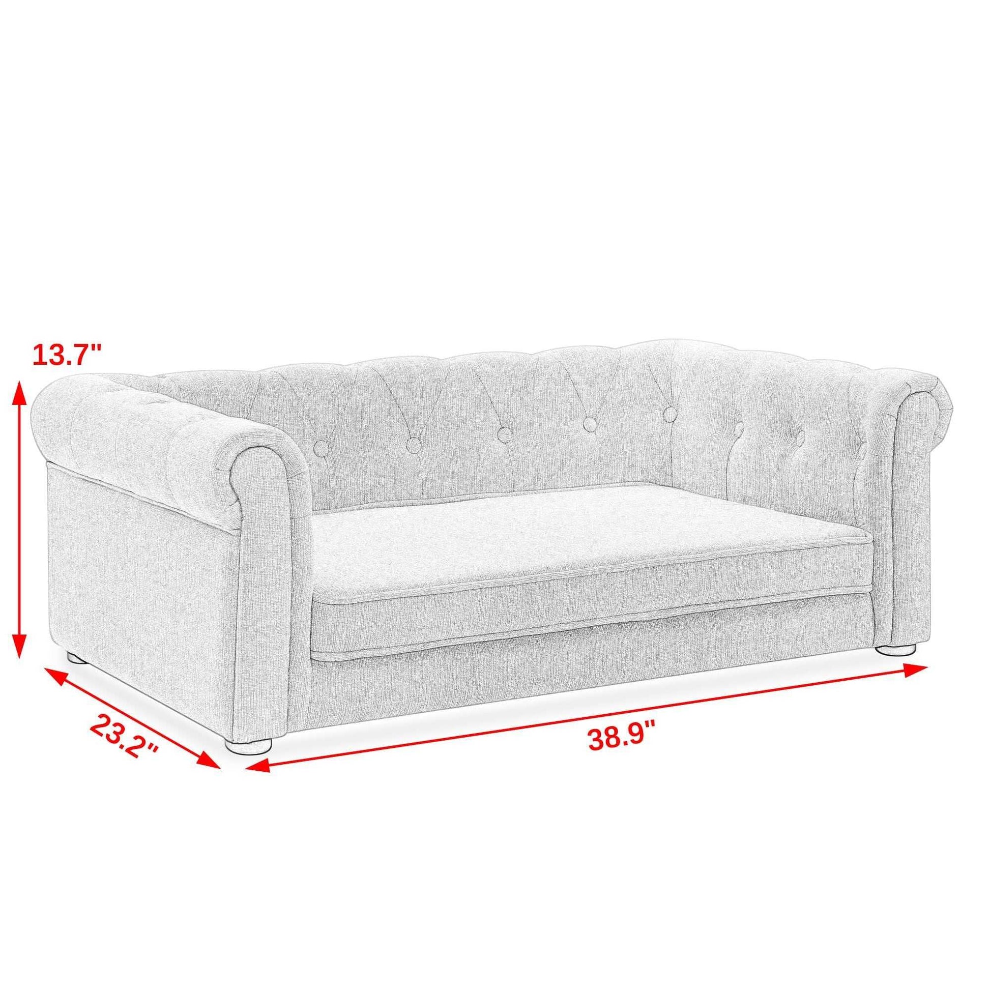 Elegant Rectangle Pet Bed for Medium and Large Dogs, Durable Elevated Dog Sofa Bed, Comfortable Dog Couch, Modern and Stylish Dog Sofa for Large Dogs,Beige - luxuryhomedecoridea.com
