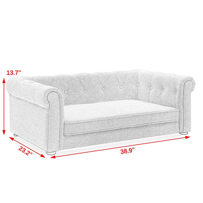 Elegant Rectangle Pet Bed for Medium and Large Dogs, Durable Elevated Dog Sofa Bed, Comfortable Dog Couch, Modern and Stylish Dog Sofa for Large Dogs,Beige - luxuryhomedecoridea.com