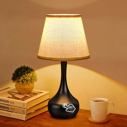 3-Way Dimmable Set of 2 Small Bedside Lamps for Night Stands, Black Desk Lamps for Kids Room,Office,Living Room, End Table(LED Bulbs Included) - luxuryhomedecoridea.com