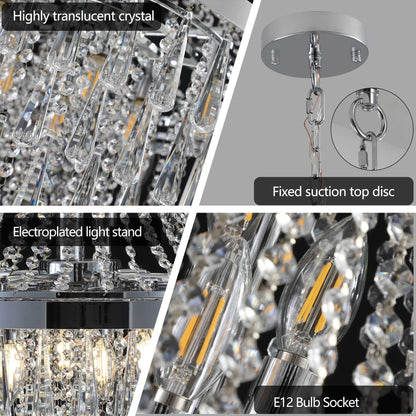 Chromium color Crystal Chandeliers,Large Contemporary Luxury Ceiling Lighting(Bulb Not Included) - luxuryhomedecoridea.com