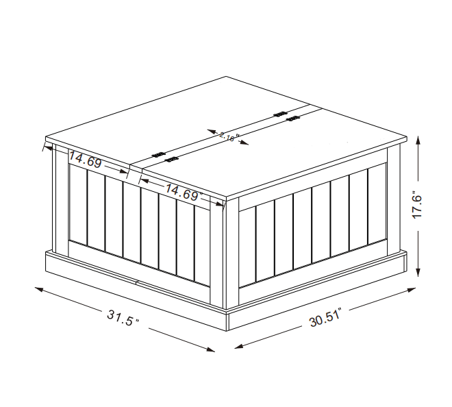 31.5" Farmhouse Coffee Table, Square Wood Center Table with Hinged Lift Top, Rustic Cocktail Table with Large Hidden Storage Compartmen for Living Room-White - luxuryhomedecoridea.com