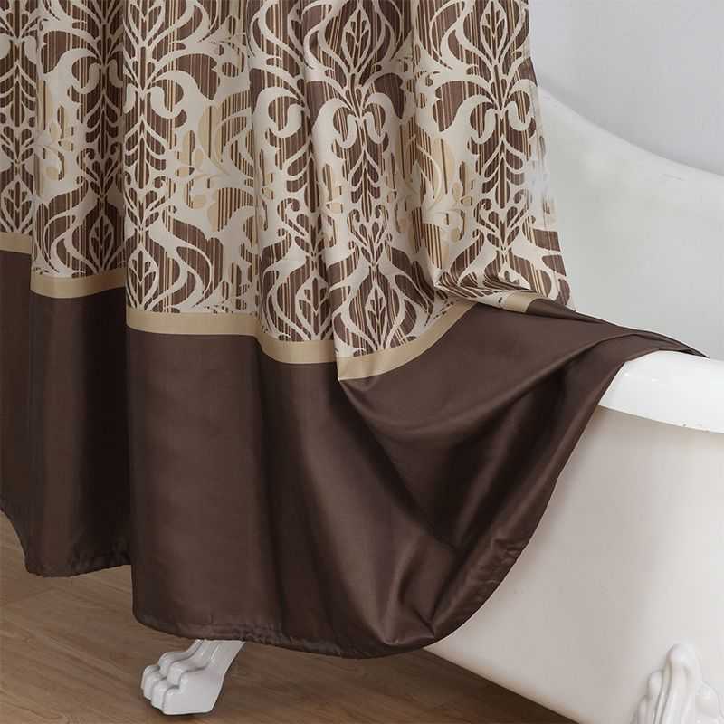 Muwago Sterling Chocolate Farmhouse Style Bathroom Curtain Polyester Waterproof Fabric Bathing Cover Brown Shower Curtain - luxuryhomedecoridea.com