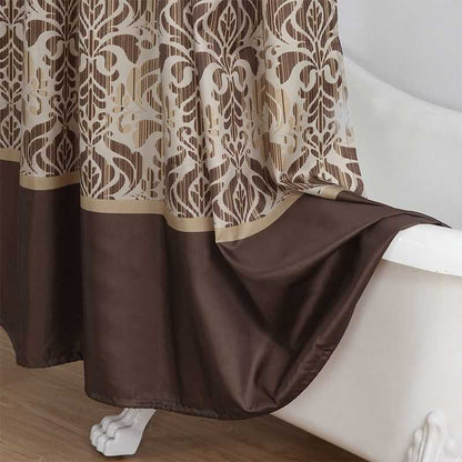 Muwago Sterling Chocolate Farmhouse Style Bathroom Curtain Polyester Waterproof Fabric Bathing Cover Brown Shower Curtain - luxuryhomedecoridea.com