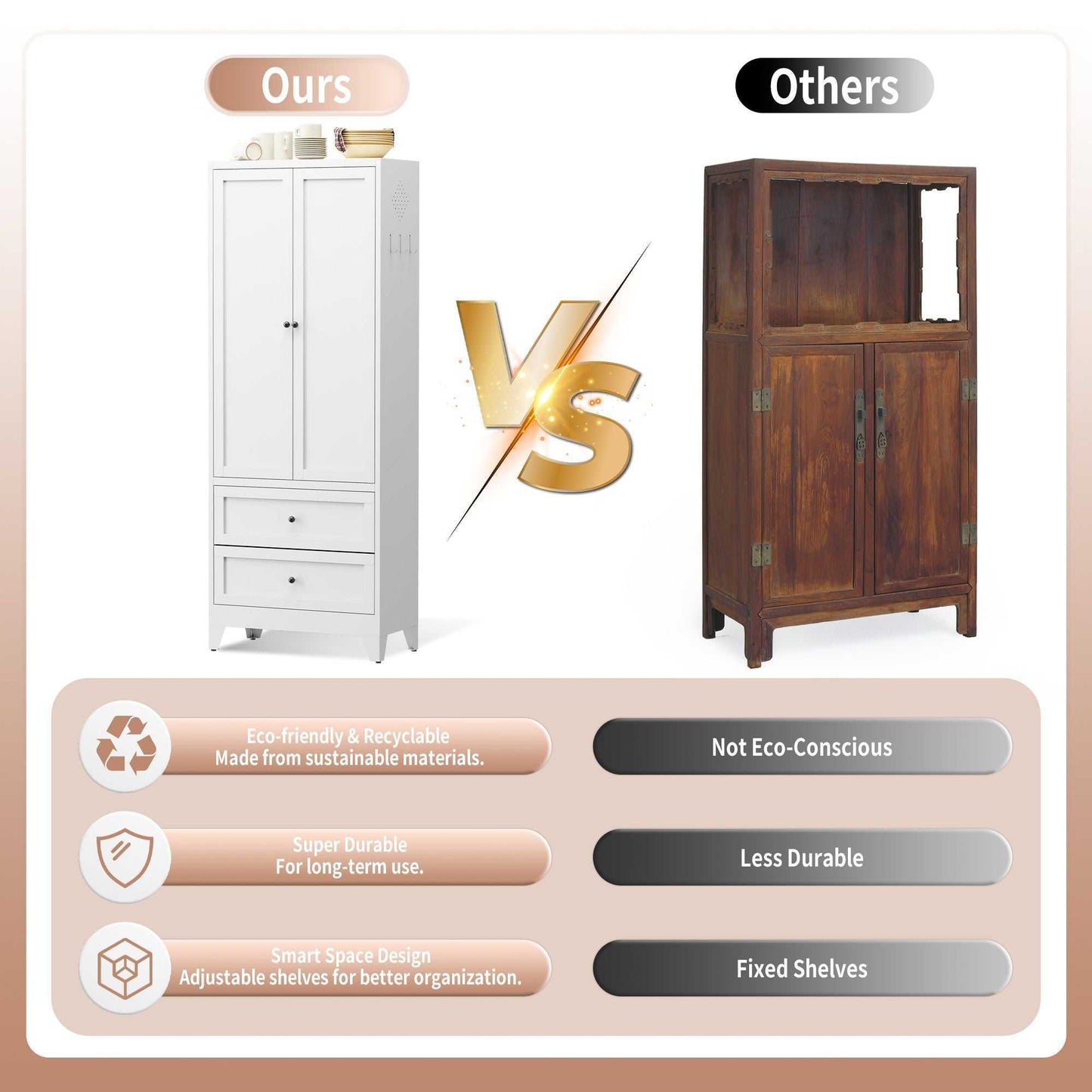 72 Inch White Pantry Cabinet with 2 Drawers, Freestanding Kitchen Storage Cabinet with Adjustable Shelves, Heavy-Duty Organizer for Spices, Dishware, Small Appliances in Kitchen, Pantry, Dining Room - luxuryhomedecoridea.com