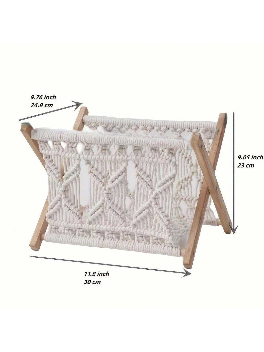 Xemussa 1pc Newspaper Baskets, Magazine Rack, Cotton Rope Woven Magazine Holder, Standing Boho Basket, Book Basket for Newspapers, Magazines, Books, Living Room, Bathroom, Office - luxuryhomedecoridea.com