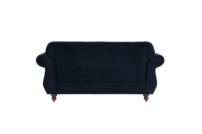 Formal Luxury Look 1pc Indigo Velvet Loveseat w Pillows Living Room Furniture 2-Seat Couch - luxuryhomedecoridea.com