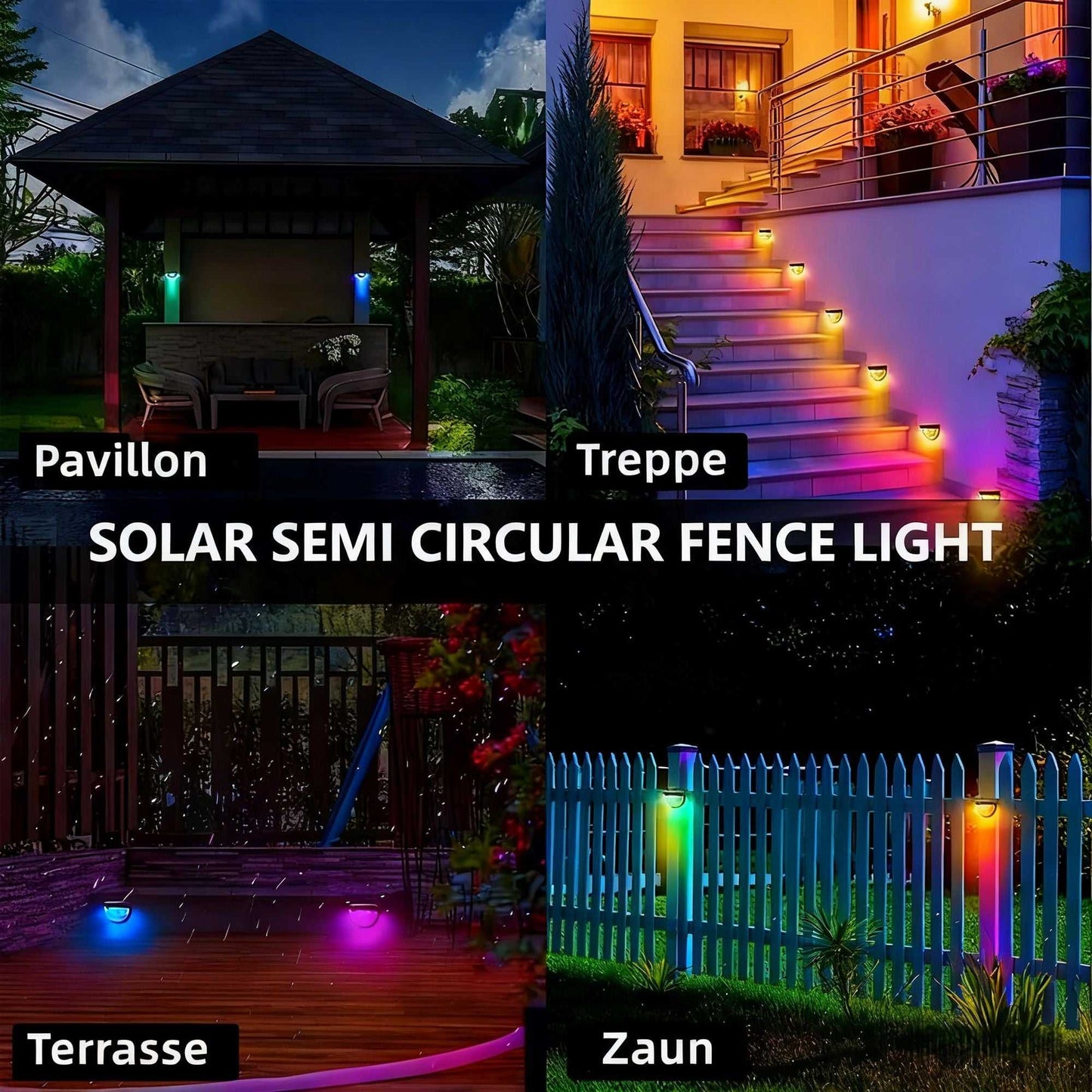 12/6 Solar fence lights, solar platform lights, solar wall lights, rechargeable solar cells, suitable for front porches, security lights, wall installation, terraces, fences, garages, decoration - luxuryhomedecoridea.com