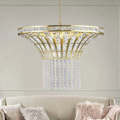 (Same as W1340120181/L5021) 8-Light 23.6" Wide Crystal Waterfall Chandelier (Bulb Not Included) - luxuryhomedecoridea.com