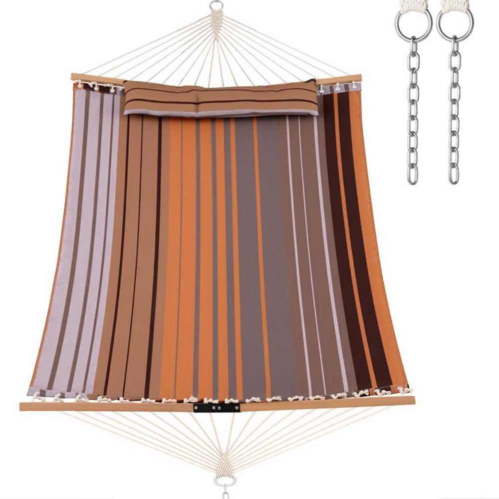 Patio Hammock Foldable Swing Chair Bed with Detachable Pillow - luxuryhomedecoridea.com