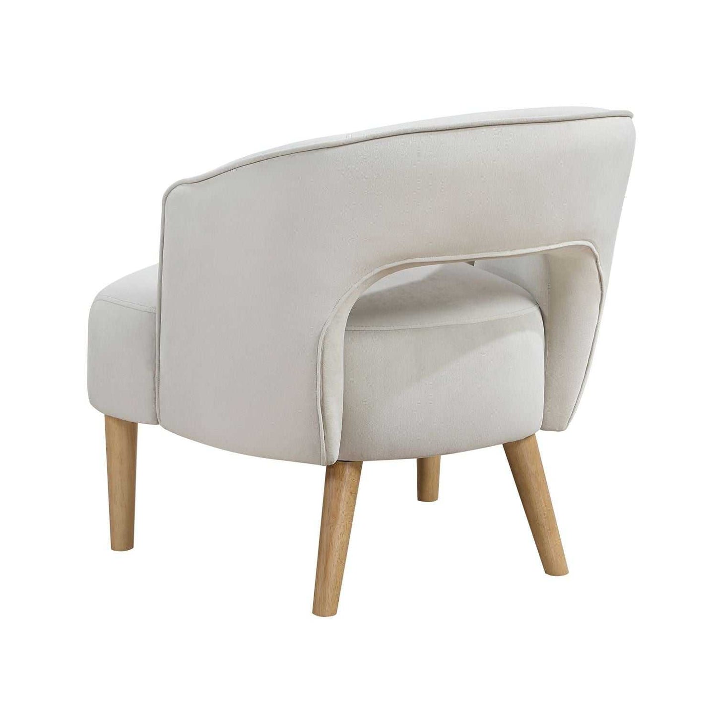 Luxury Home Unique Style Accent Chair Gray Velvet Plush Seat Solid Wood Legs Contemporary Living Room Furniture 1pc - luxuryhomedecoridea.com