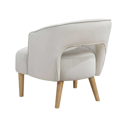Luxury Home Unique Style Accent Chair Gray Velvet Plush Seat Solid Wood Legs Contemporary Living Room Furniture 1pc - luxuryhomedecoridea.com