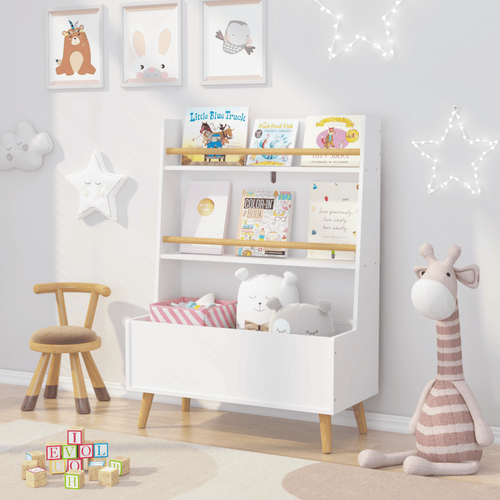 Kids Bookshelf, Book and Magazine Rack, Book Organizer, toy Storage Cabinet Organizer, White - luxuryhomedecoridea.com