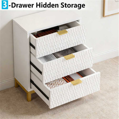 Modern bedside table, Nightstand, high bedside table with multiple drawers, with storage - luxuryhomedecoridea.com