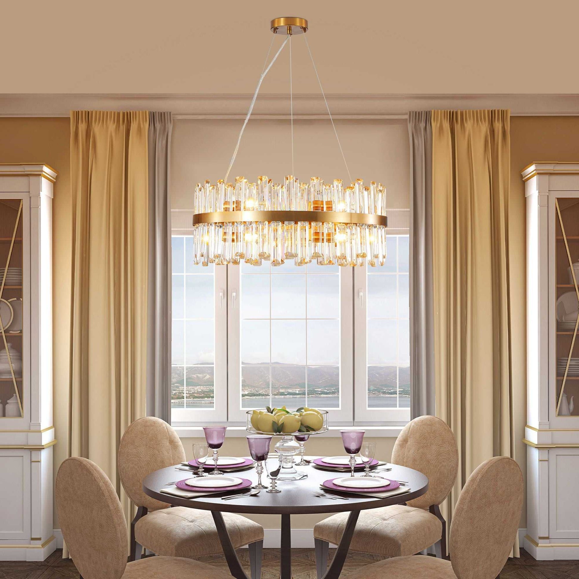 23.6 Inches Luxury Chandeliers Crystal Living Room Bedroom Decorative Lights Simple Modern Dining Room LED Lighting,for Home Decor (Bulbs Not Included) - luxuryhomedecoridea.com