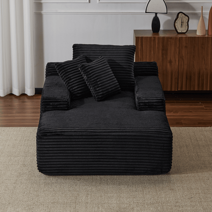 Double Chaise Lounge Chair Indoor,Oversized Upholstered Sleeper Cloud Couch,Deep Seat Luxury Sofa Bed,Sectional Sofa Chaise Love-seat,Corduroy Reading Chair for Living Room,No Assembly Required - luxuryhomedecoridea.com