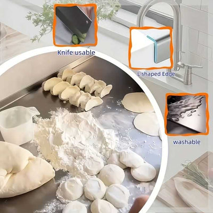 Stainless Steel Cutting Board for Kitchen - Large 304 Chopping Boards with Lid and Non-Slip Pad for Countertop, Suitable for Meat Vegetables Bread and Baking,Kitchen Accessories, - luxuryhomedecoridea.com