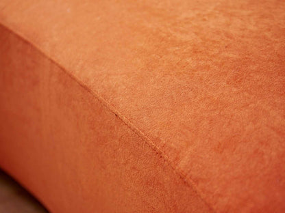90" Curved Sofa with Throw Pillows, 4 Seater Luxury Velvet Couch with Half Moon Design and High-Density Foam, Ideal for Modern Living Room, Office & Apartment, Red Orange - luxuryhomedecoridea.com