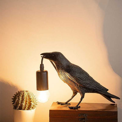 Crow Lamp - Raven Lamp with LED Bulb, Bird lamp, Crow Light Gothic Halloween Decor for Bedside Bedroom Living Room Decor - luxuryhomedecoridea.com