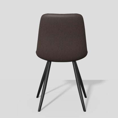 Modern Dining Chairs Set of 2, Top PU Leather Upholstered Dining Room Chairs with Metal Legs, Ergonomic Kitchen Chairs for Kitchen Dinning Room - luxuryhomedecoridea.com