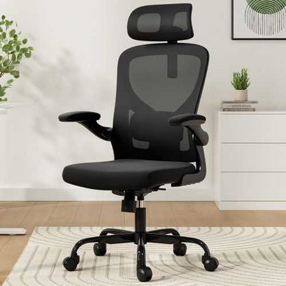 Ergonomic Office Chair High Back Computer Desk Chair with Headrest Armrests and Adjustable Lumbar Support Comfortable Swivel Task Chair for Home Office Study Room Black - luxuryhomedecoridea.com