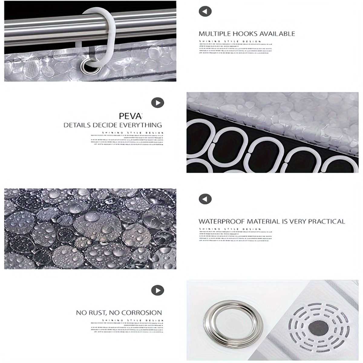 Shower Curtain Liner 3D Transparent EVA Bathroom Curtain Liner Plastic - luxuryhomedecoridea.com