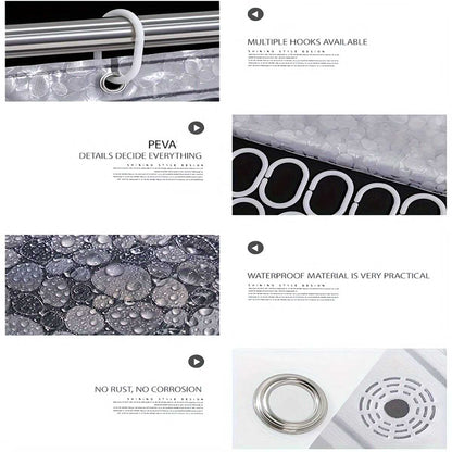 Shower Curtain Liner 3D Transparent EVA Bathroom Curtain Liner Plastic - luxuryhomedecoridea.com