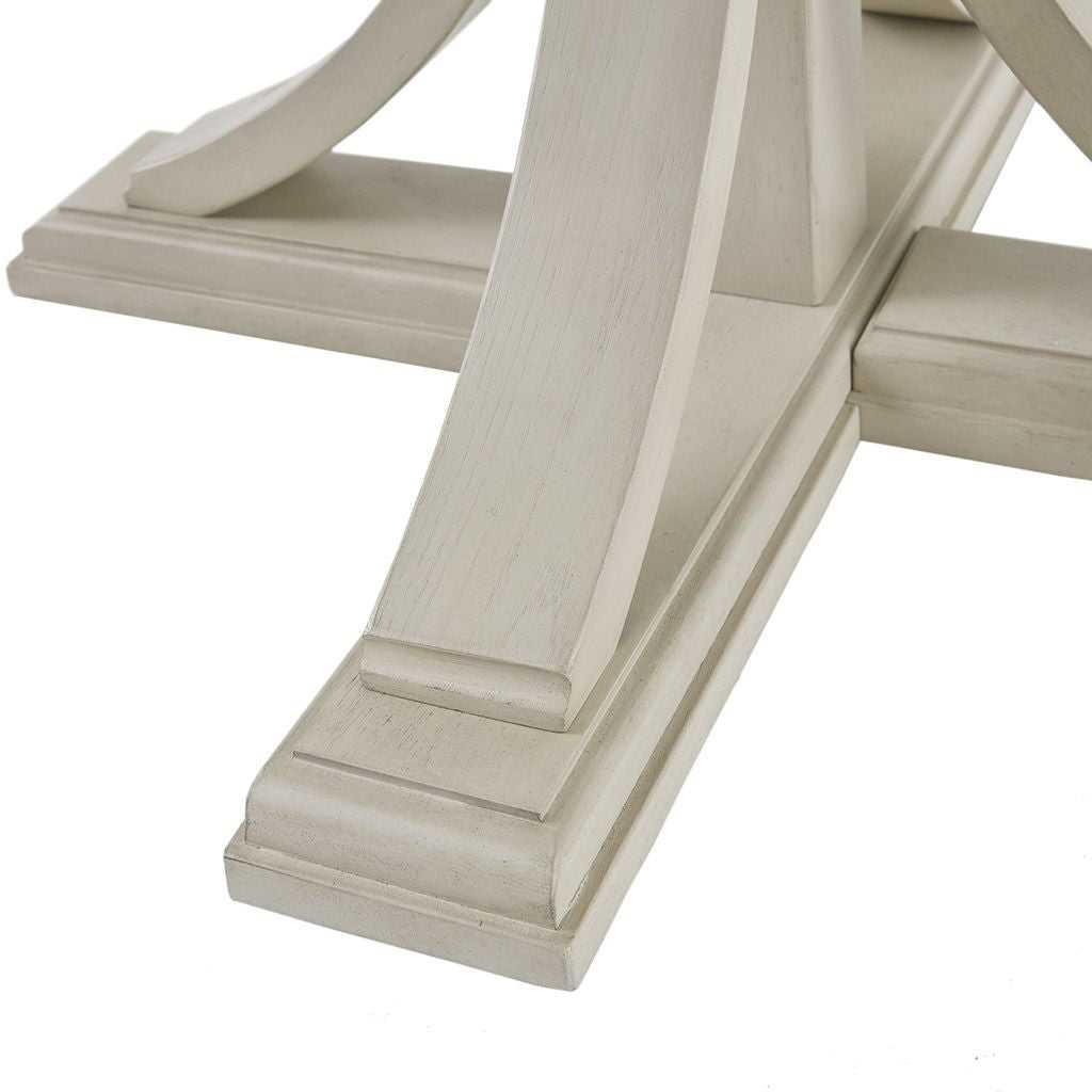 44" Round Dining Table, Solid Wood Finish Classic Design For Dining room, Antique Cream - luxuryhomedecoridea.com