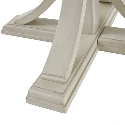 44" Round Dining Table, Solid Wood Finish Classic Design For Dining room, Antique Cream - luxuryhomedecoridea.com