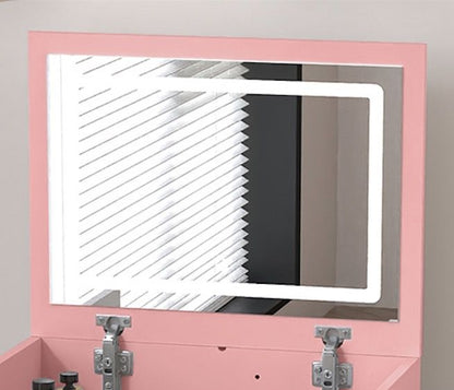 Dressing Table and Stool, 3-in-1 Multifunctional Dressing Table Set, Featuring Three-color Lighting Modes, HD Mirror, Two Sliding Drawers, and a Hidden Storage Stool - luxuryhomedecoridea.com