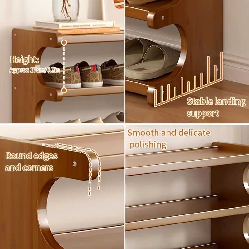 5/6-Layer Shoe Storage Rack - Space-Saving Multi-Layer Organizer with Wood Grain Finish - luxuryhomedecoridea.com
