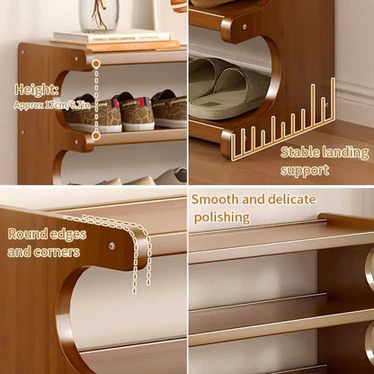 5/6-Layer Shoe Storage Rack - Space-Saving Multi-Layer Organizer with Wood Grain Finish - luxuryhomedecoridea.com
