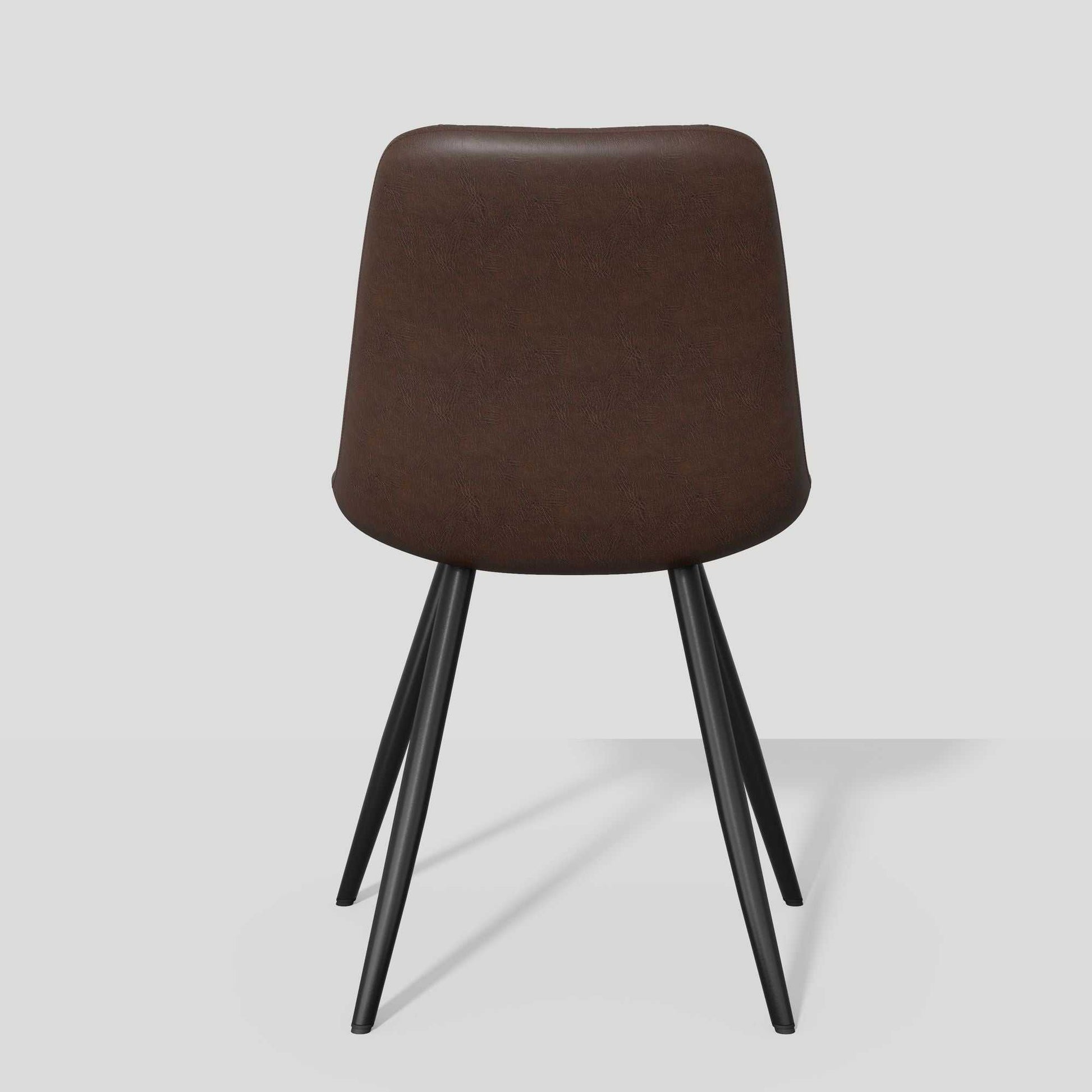 Modern Dining Chairs Set of 2, Top PU Leather Upholstered Dining Room Chairs with Metal Legs, Ergonomic Kitchen Chairs for Kitchen Dinning Room - luxuryhomedecoridea.com